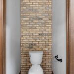 673 Black Earth Powder Room Interior Brick Wall