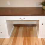 3424 Schubert Built-In Desk. Painted Base with Stained Maple Top.